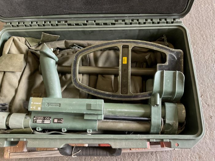 British Army Vallon VM13C Mine / Metal Detector in Roll A Long Case, from MOD