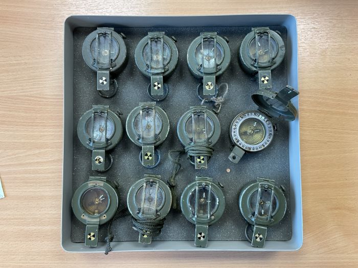 12x Stanley London British Army Prismatic Compass, from MOD