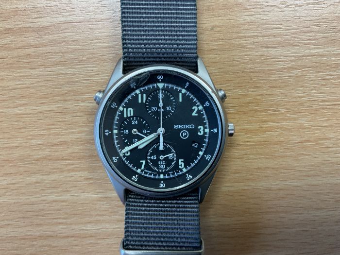 Seiko Gen 2 Date Adjust Pilots Chrono RAF Issue, Nato Marks, Sn° 0209, Date 1996, from MOD