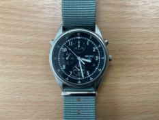 Seiko Gen 2 Pilots Chrono, Date Adjust, RAF Issue, Nato Marks, Sn° 892, Date 1993, from MOD