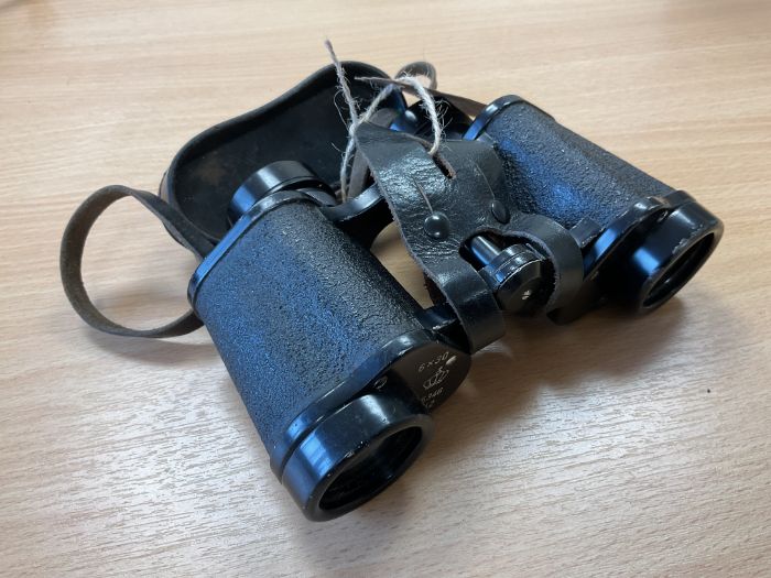Rare Busch Rathenow 6x3 WW2 Binos, Dated 1942, in Original Leather Case & Straps