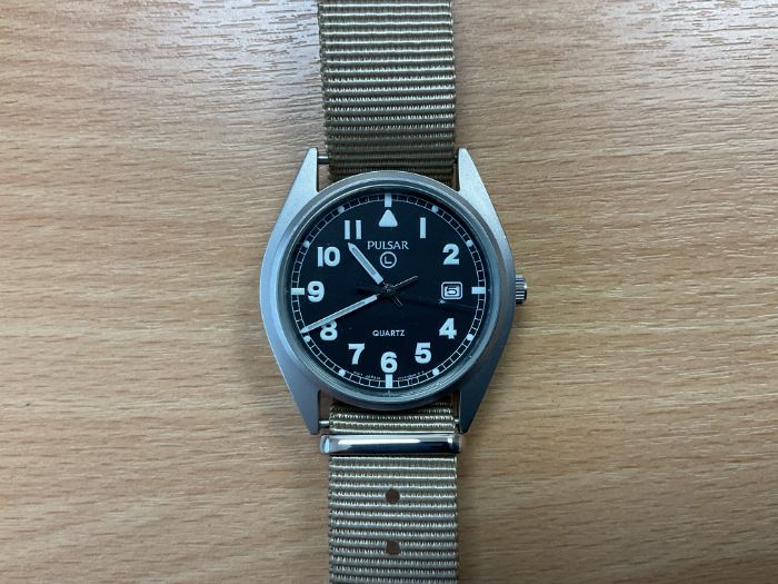 Unissued Pulsar British Army G10 Service Watch with Date Adjust, Date 2001, from MOD