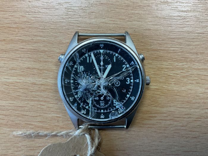 Seiko Gen 2 Date Adjust Pilots Chrono RAF Issue, Nato Marks, Sn° 2089, Date 1995 *Glass Broke*