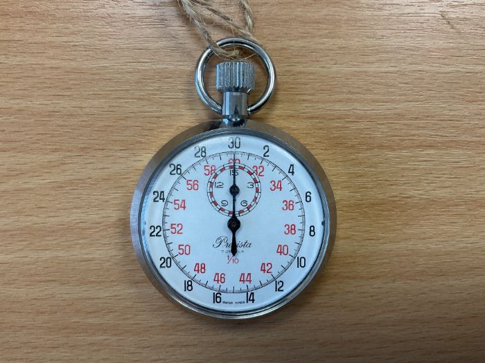 Rare Unissued Precista 1/10 Sec - 30 Sec 7 Jewel Mechanical Stop Watch RN Issue for Timing Torpedo