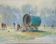David Jan Curtis (British 1948-), HOME FOR SIX, SCROOBY, oil on canvas, framed and mounted, signed 