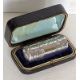 A cased late Victorian silver-cased scent bottle with seaweed etched decoration, flip-top lid, of cy - Image 5 of 7