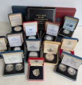 A Royal Mint 1984-1987 United Kingdom £1 silver proof Piedfort collection in original case