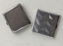 An Art Deco silver cigarette case with isometric decoration, hallmarked for Padgett & Braham Ltd