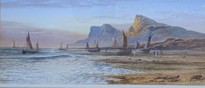 Lennard Lewis (1826-1913), FISHERMEN AT LOW TIDE, pair of watercolours
