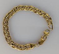 A yellow gold fancy-link bracelet, 16.5 cm, import hallmarks for 18ct, clasp damaged, 6.7g