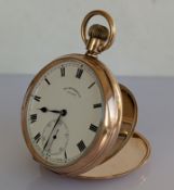 A George V Sir John Bennett, London, rose gold-cased stem-wind pocket watch with Roman numerals