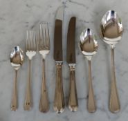 A 44-piece Arthur Price Sheffield silver canteen of cutlery, eight settings with four serving spoons
