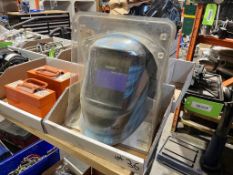 LOT (2) BOXES OF ASSORTED WELD MASKS, FACE MASK, RESPIRATOR