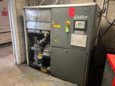 2004 ATLAS COPCO GA45FF 60 HP ROTARY SCREW AIR COMPRESSOR, S/N AII388288, W/ CHICAGO PNEUMATICS CPX2