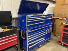 INTERNATIONAL PORTABLE SHOP TOOL BOX 24 X 56 X 56 IN, WITH ASSORTED CONTENTS OF ALLEN WRENCHES, SCRE