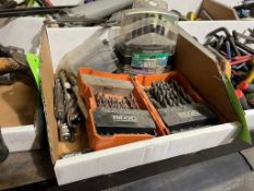 LOT BOX OF ASSORTED DRILL BITS AND CUTTING BITS