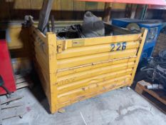 LOT (2) CRATE CAGES WITH ASSORTED WIRES, CABLES, HOSES, WHIPS, LIFTING HOOKS [BUILDING 2]