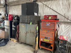 LOT INTERNATIONAL TOOL BOX WITH TOOL DRAWERS AND CABINETS WITH ASSORTED TOOLS OF SCREW DRIVERS, WREN
