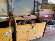 4000 LBS CAPACITY STEEL JOB BOX WITH ASSORTED HOSES AND WELD CARBONS [BUILDING 1]