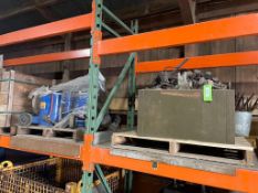 LOT (3) SKIDS OF ASSORTED GOODS INCLUDING WELDING PARTS AND PIECES, GAS STORAGE CYLINDERS, GAS PUMP