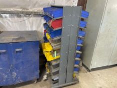 LOT STORAGE CUBBIE WITH ASSORTED FASTENERS, PINS, CABLE CLAMPS [BUILDING 1]