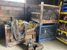 LOT (3) CRATE CAGES WITH ASSORTED WIRES, CABLES, HOSES [BUILDING 2]