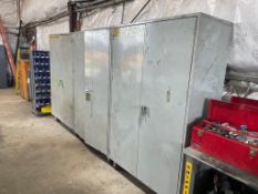 LOT (3) CABINETS OF ASSORTED GOODS, INCLUDING CONTROL BOARDS, SWITCHED, SPARE PARTS [BUILDING 1]