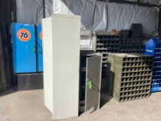 LOT ASSORTED PARTS, FASTENERS, AND FITTINGS WITH CABINETS AND CUBBIES [BUILDING 1]