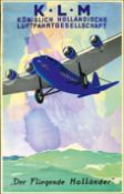 KLM - DER FLIEGENDE HOLLÄNDER | ORIGINAL POSTER BY JAN WIJGA (1902-1978)