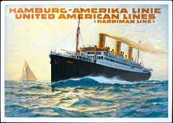 HAMBURG-AMERIKA LINIE - RESOLUTE | ORIGINAL POSTER BY HANS BOHRDT (1857-1945)