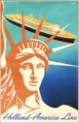 HOLLAND-AMERICA LINE | ORIGINAL POSTER BY FRANS METTES (1909-1984)