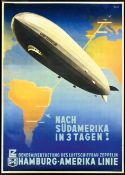 HAMBURG-AMERIKA LINIE - GRAF ZEPPELIN | ORIGINAL POSTER BY ANTON, OTTOMAR (1895 - 1976)