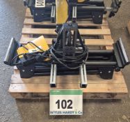 A REMS 845001 1200W 240V Heavy Duty Pipe Cutting Saw with Bespoke Work Horse Stand and Associated