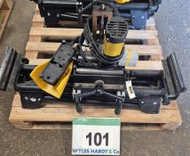A REMS 845001 1200W 240V Heavy Duty Pipe Cutting Saw with Bespoke Work Horse Stand and Associated