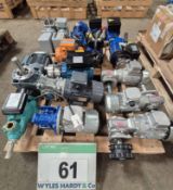 A Pallet of Used Motors and Pumps (As Photographed)