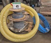 A Pallet of Reinforced Hose and A Drum of Multicore Electric Cable (As Photographed)