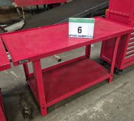 A CLARKE 1525mm x 650mm Steel Workbench with Steel Shelf Under