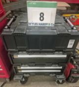 A DEWALT Tough 2 Heavy Duty Tool Storage System, Two Single Drawer Units and One 2-Drawer Unit,