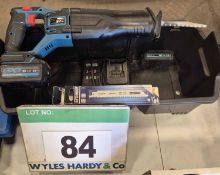 An EBAUER ERS 18 Li Cordless Reciprocating Saw with Mains Charger and A 5.0Ah Battery and A 2.0Ah