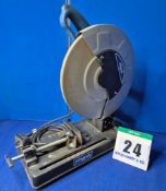 A SCHEPPACH 350mm Metal Working Chop Action Circular Saw with fitted Workpiece Clamp and Auto Blade