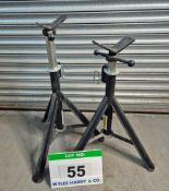 A Pair of SUMNER Pro Jack V Head Screw Adjustable Tripod Stands (One V Support Truncated)