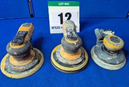 Three MIRKA Air operated Hand Held Random Orbital Sanders
