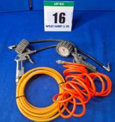 Two Compressed Air Inflaters each with fitted Pressure Gauge