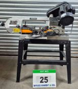 A DRAPER MMBS150 55W Chop Action Metal Cutting Band Saw with fitted Workpiece Clamp on Steel Frame (
