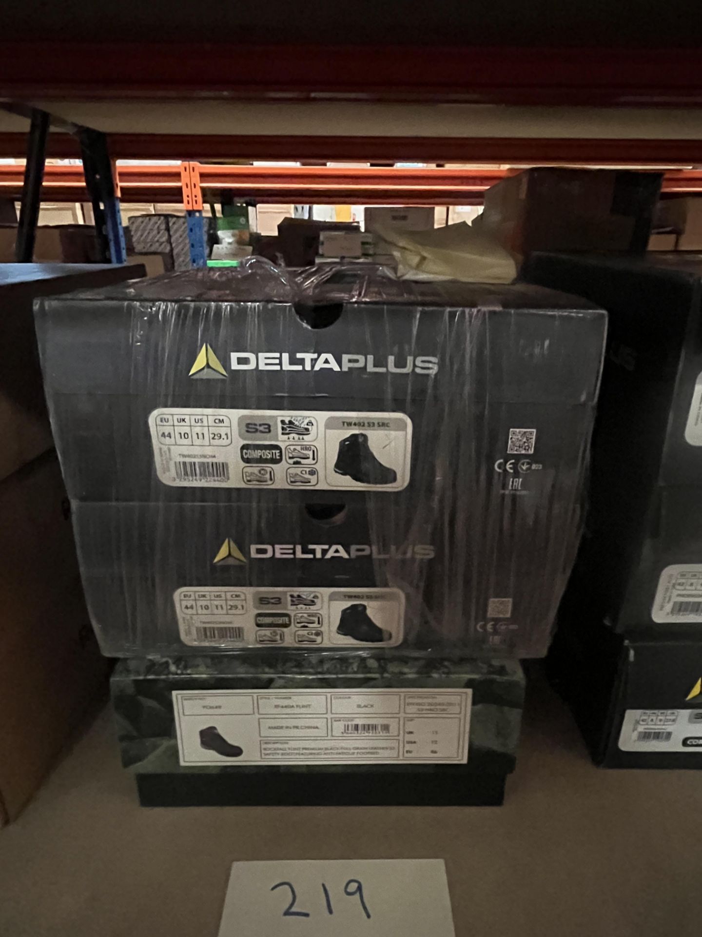 2 x Pairs of DELTA Plus Safety Boots Black UK Size 10 + 1 x Pair of RockFall Safety Boots Black UK