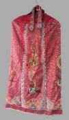 Festkleid, wohl Indonesien, reich bestickt mit Pailletten, besch., Jacke ca. Gr. 34 (L 58 cm), Rock