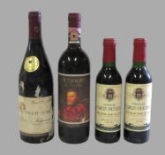 4 diverse Flaschen Rotwein, Il Grigio da San Felice, Riserva, 1988/Pinot Noir, Grand Cru, Salquenen