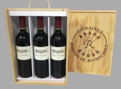 3 Flaschen Rotwein, Domaines Barons de Rothschild (Lafitte), Los Vascos, Cabernet Sauvignon, 2003, 