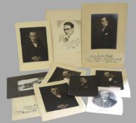 10 alte Fotografien, u.a. Porträt des Eugène Straub, teils sign., ca. 22 x 16 cm.
