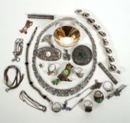SILBERSCHMUCKKONVOLUT, versch Hersteller und Stile,